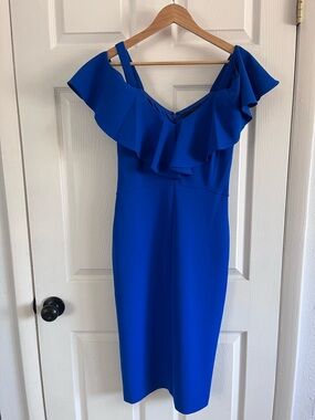 Rachel Roy Royal Blue Ruffle Sheath Dress
